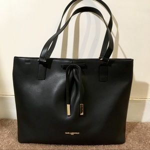 Karl Lagerfeld Black Leather Tote✨